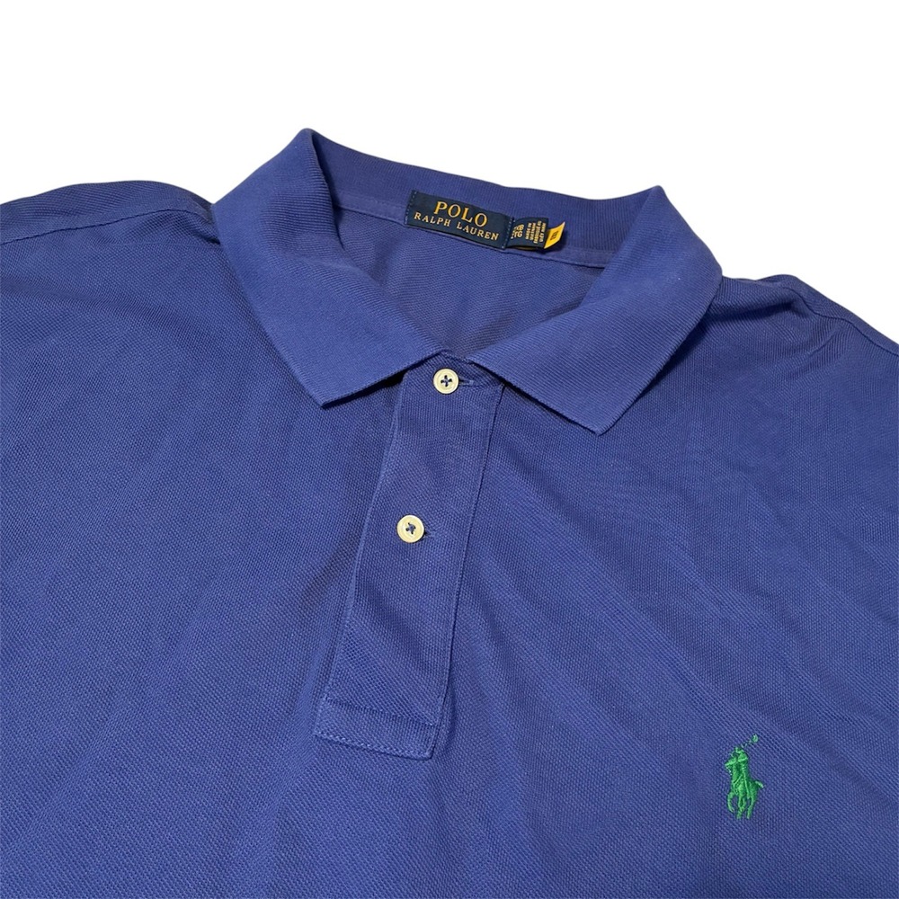 Polo Ralph Lauren Mens Blue Polo Shirt Embroidered Pony Logo 2XB